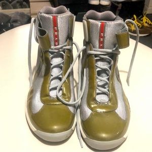Prada America Cup High top shoe sneaker size EURO 9 worn